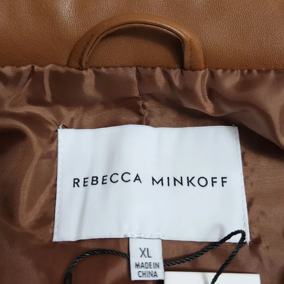 🆕️⬇️🎉HOST PICK🎉 Rebecca Minkoff Cognac Lambskin Leather Blazer - Picture 12 of 14